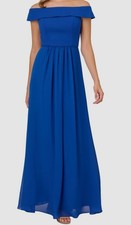 Adrianna Papell Women's Blue Strapless Off-Shoulder A-Line Dress Size-12