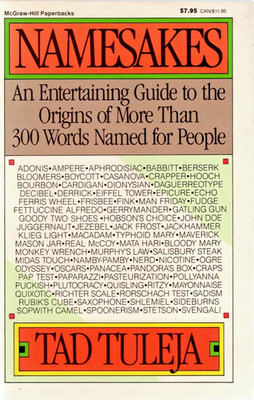 Namesakes: More than 300 Words Named for People Tad Tuleja 1987 Free delivery pb