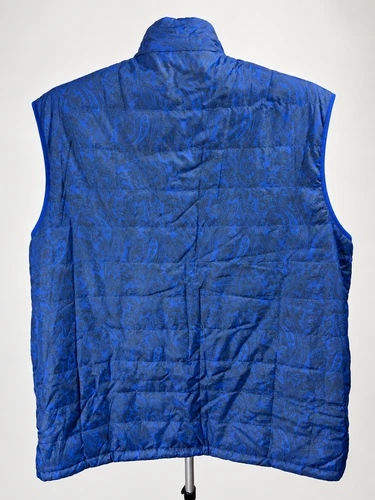Robert Graham Men's XXL Reversible Blue and Paisley Puffer Vest NWT image 2