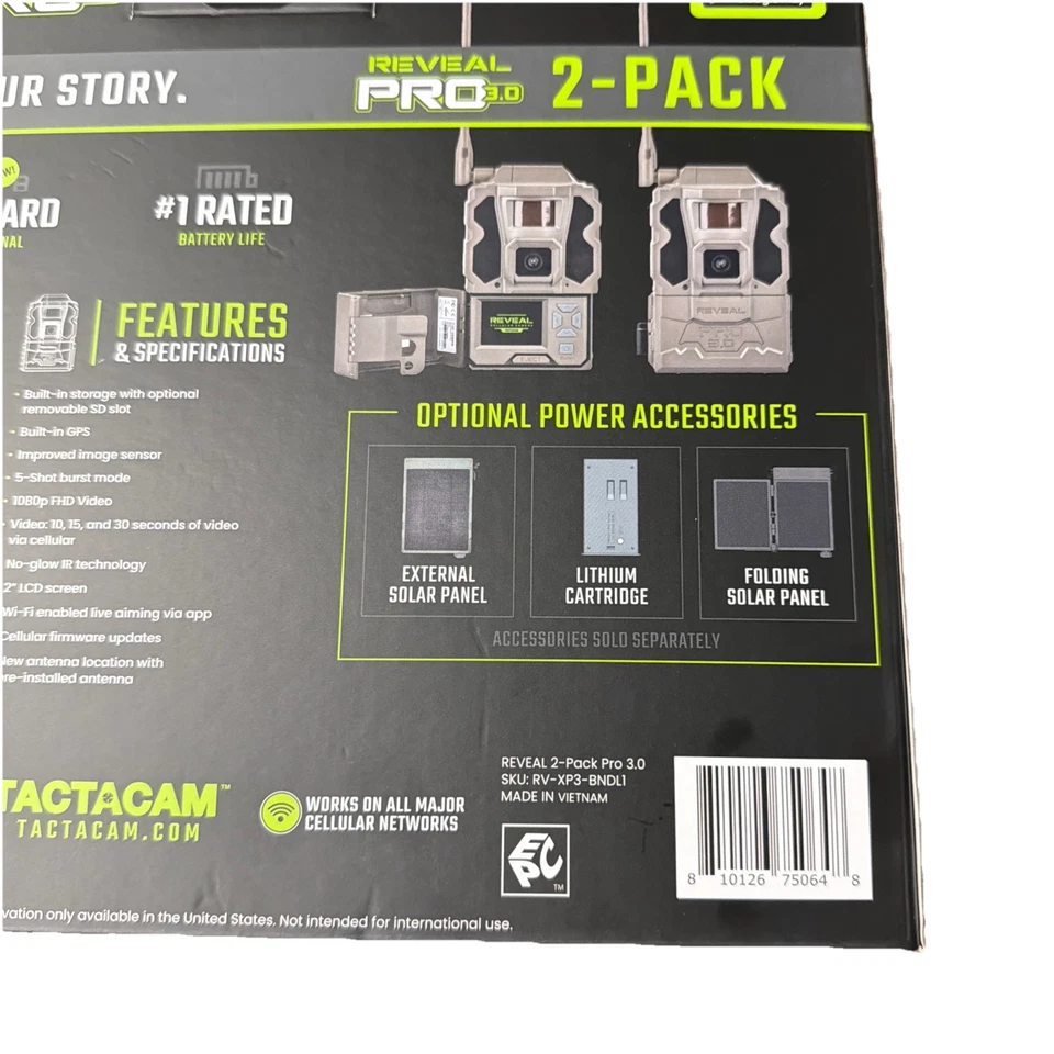 TACTACAM Reveal Pro 3.0 Cellular Trail Camera - Multi-Cellular Network, GPS,... - Image 4 of 4