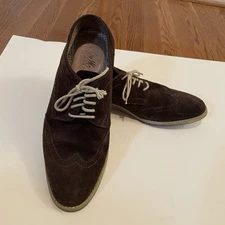 Johnston & Murphy Men's Brown Oxford Suede, Leather Trim, Sz 9.5