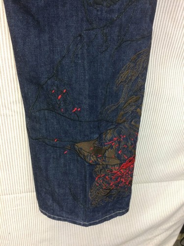 Pantalones de mezclilla azules cómodos bordados pierna recta Class Player talla 32 - Imagen 6 de 9