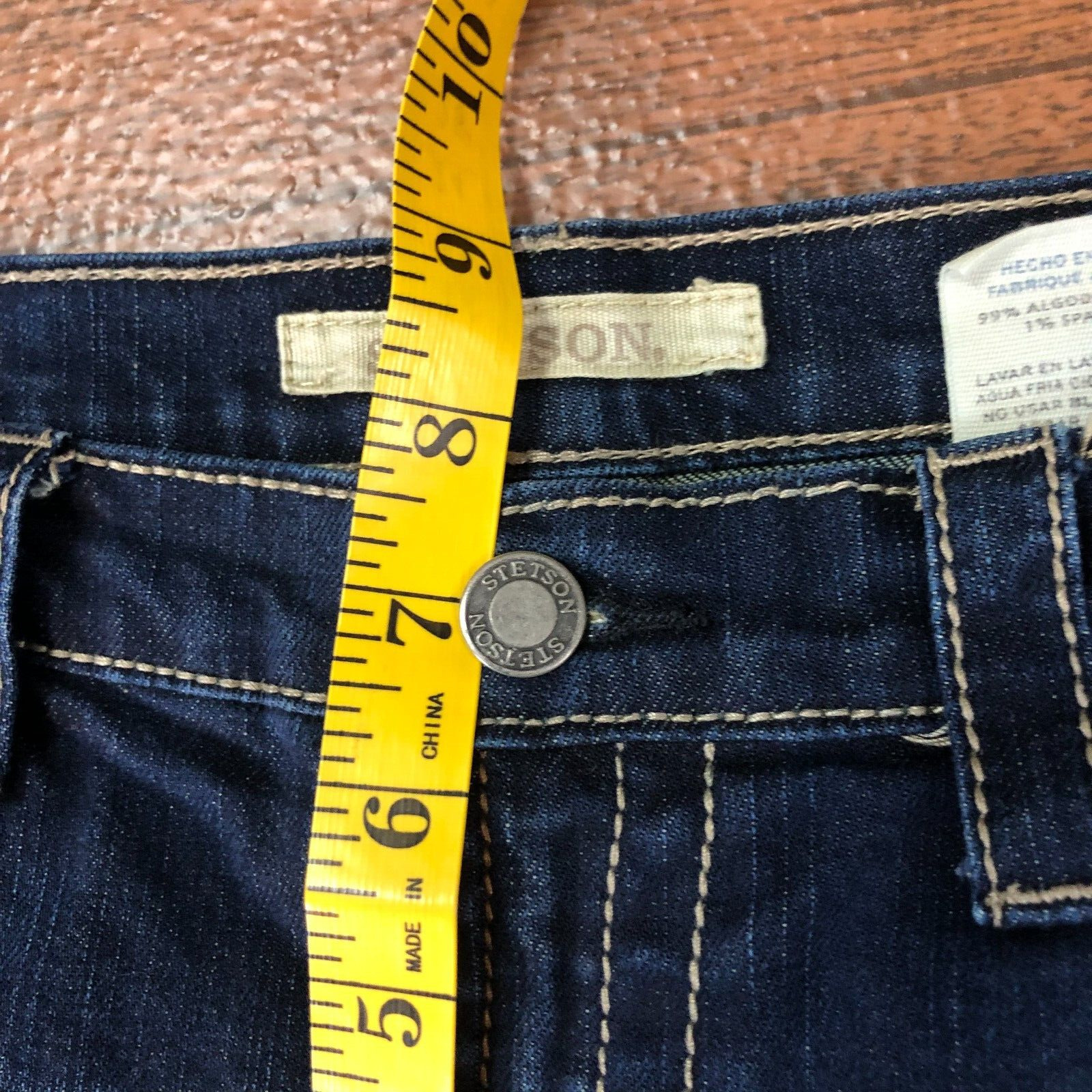 Stetson 816 Crop Pocket Studded Blue Jeans Size 4… - image 10