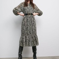 NWT ZARA ANIMAL PRINT MIDI DRESS size S