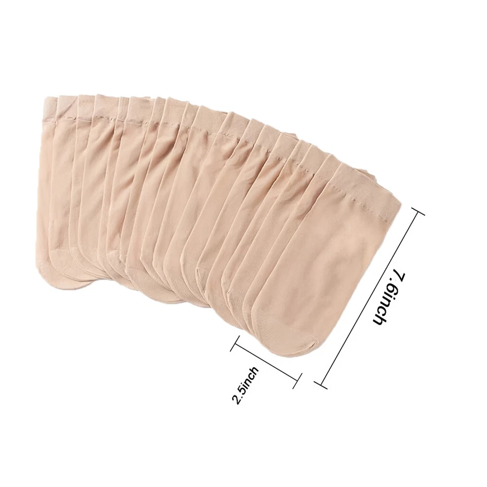 20 pares de medias informales transparentes de tobillo corto elásticas de nailon suave de seda para mujer Foto 2 de 4