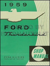 1959 Ford Thunderbird Shop Manual T Bird Tbird Repair Service Book