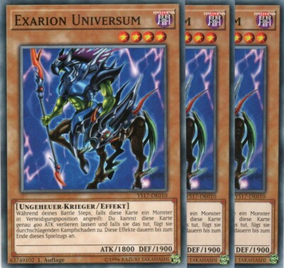 yugioh 3x Exarion Universe YS17-EN010 COMMON 1st Edition German