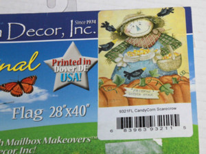 Candy Corn Scarecrow Garden Lawn Flag 40 x 28 NIP