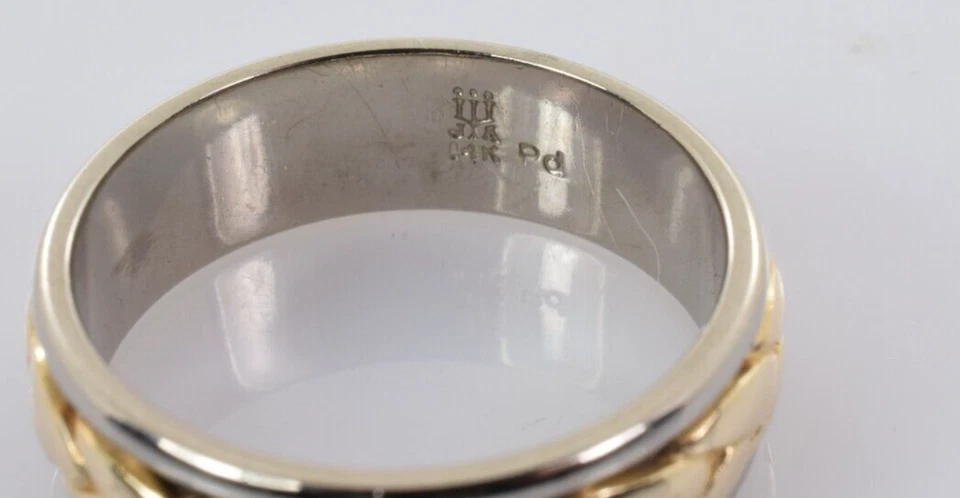 Banda trenzada James Avery paladio y oro 14k talla 6,5 Foto 3 de 3