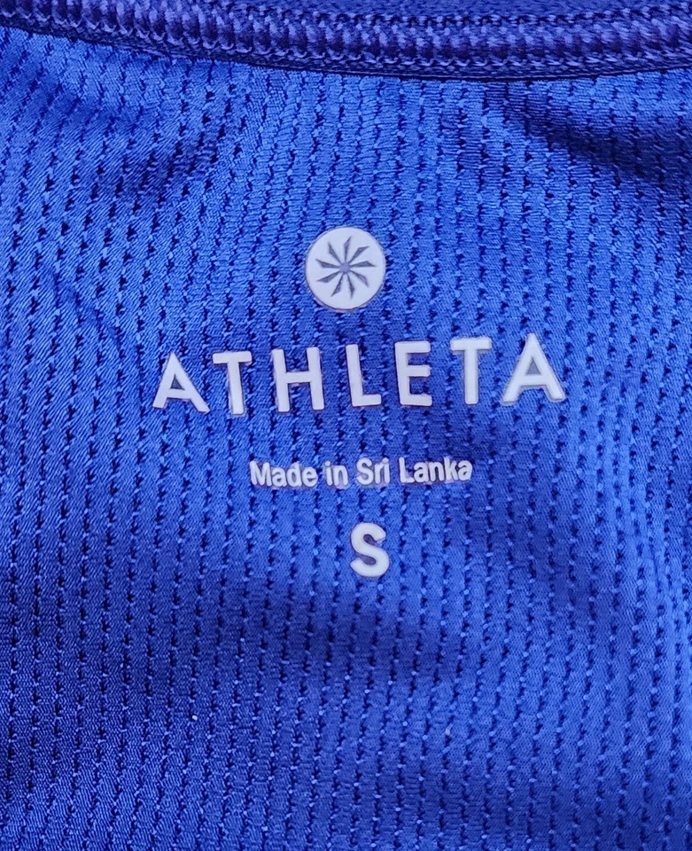 Sujetador deportivo Athleta abstracto púrpura doble atrevimiento talla pequeña gimnasio deportivo Foto 3 de 4