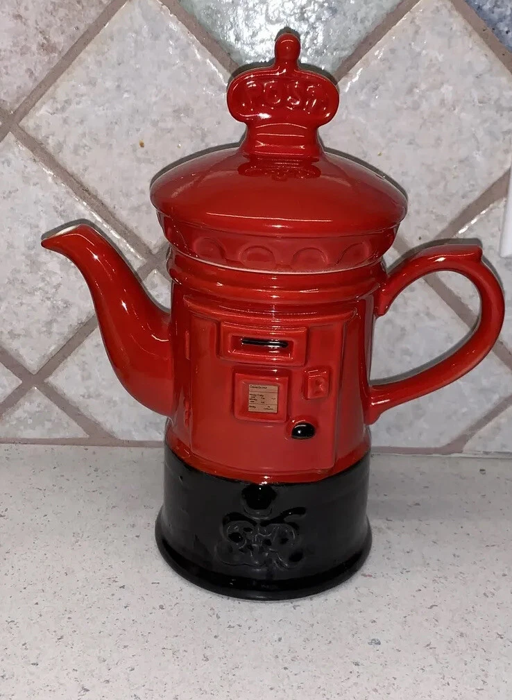 Price Kensington Ceramic Red Post Box Shaped Tea Pot Made in