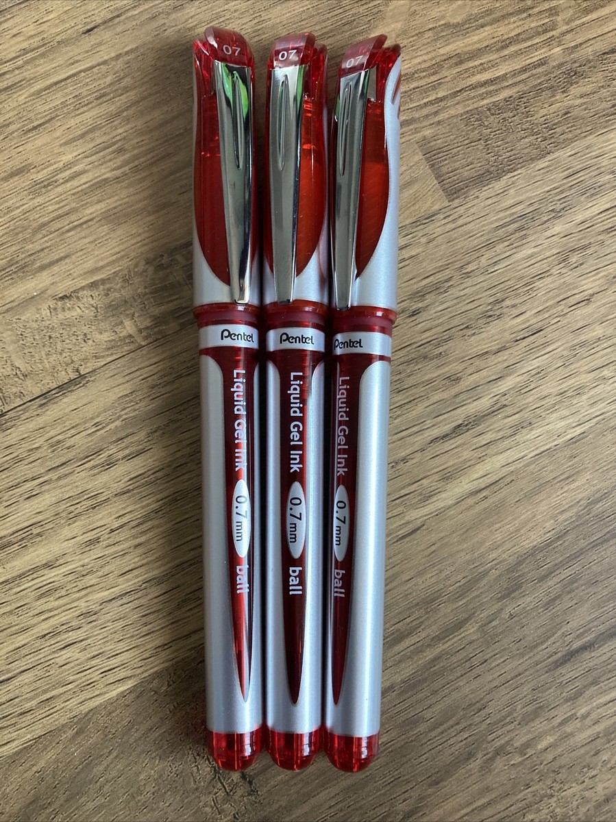 Pentel Energel XM Capped Liquid Gel Ink RollerBall Red, BL57 B  PENS)