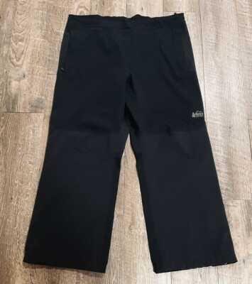 REI Snowboard Ski Pant Peak 2.5L Full Side Zip Black Women XL Petite Unlined EUC