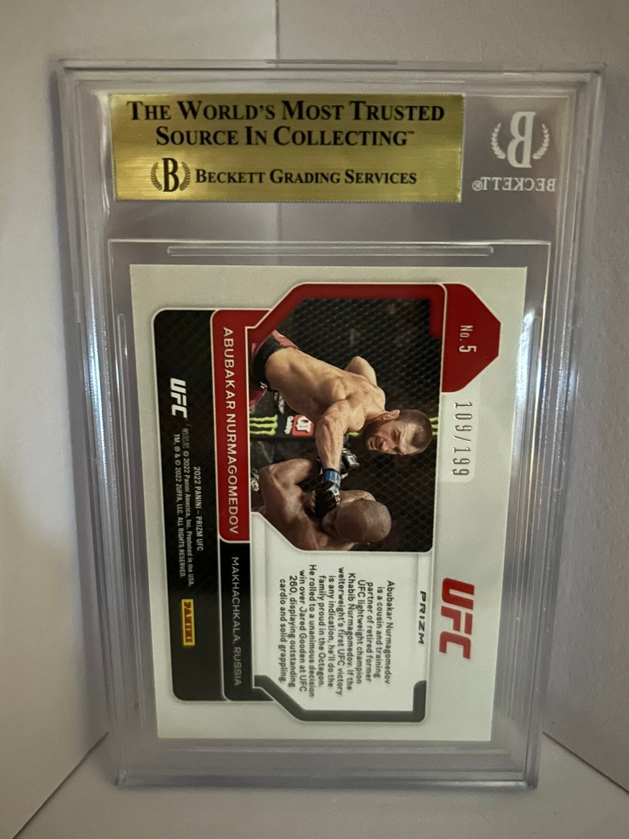 2022 Panini Prizm UFC - Blue Prizm /199, Abubakar Nurmagomedov BGS 10  PRITSTINE