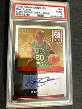 SSP #D /10 RAY ALLEN PSA 9 MINT DONRUSS ELITE SIGNATURES #RA GOLD AUTO =GRD552=