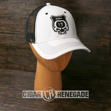 Asylum 13 Cigar Embroidered Adjustable Cap Hat – Black/White
