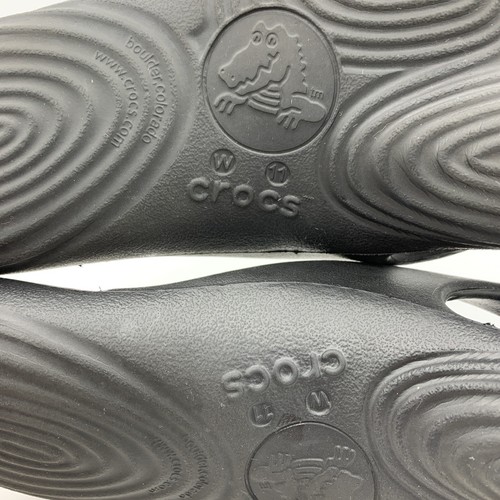 Crocs Women's Almost Barefoot Flip-Flops ABF Thong Sandals Black Size 11 - Picture 9 of 12
