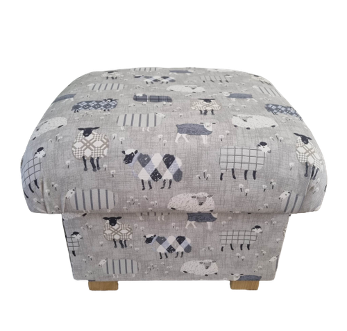 Storage Footstools iLiv Fabric Aviary Teal Birds Patchwork Sheep Red Blue Green - Picture 50 of 54