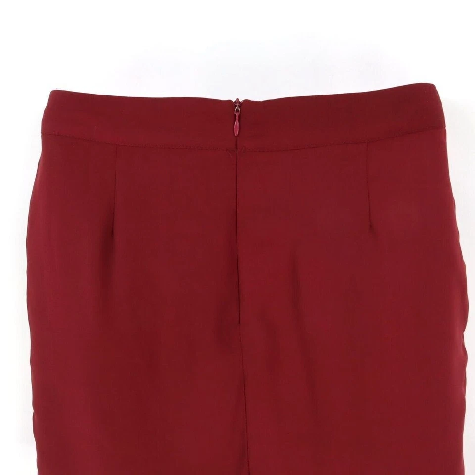 Falda de Encaje Forrada Corta Para Mujer S Granate Bordada Poliéster Doble Cero Marca Foto 3 de 4