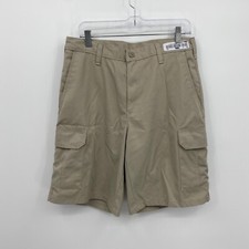 Cintas Men's Uniform Work Cargo ComfortFlex Shorts Solid Light Khaki Size 32