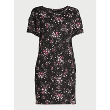 Joyspun Women's Short Sleeve Sleepshirt-Black Soot Heart-2X/3X-NWT