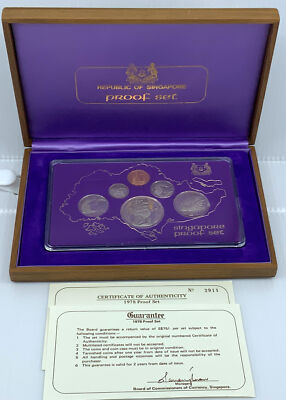 シンガポール公式ユニオンセット スタイリッシュライオン 6 1979年 1978 SINGAPORE Old VINTAGE Lion Symbols Proof Set of 6 Coins 1 is