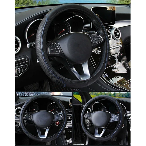 PU Leather Car Steering Wheel Cover Good Grip Auto Car Accessories 15"/37-38CM - Bild 10 von 22