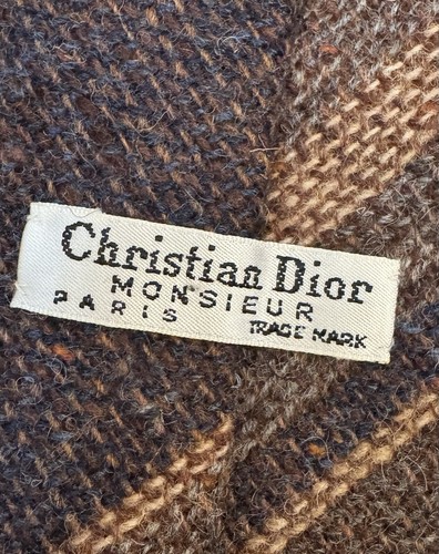 Vintage 1980s Christian Dior Monsieur Tweed Wool Tie See Description - Picture 3 of 6