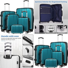 Maleta De Equipo Duradera Ruedas 20" 24" 28" Giratorias Grandes Unidades 5 PIEZAS