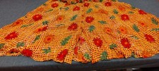 Orange Floral Maxi Skirt M DAISIES DAISY ALL OVER Vintage India 1990s DEADSTOCK