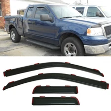 IN-CHANNEL Window Visors Sun Vent Rain Guard Fit Ford F-150 Super Cab 2004-2014