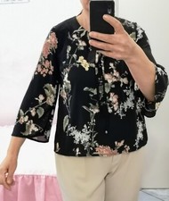 Blusa Camicetta A Fiori Manica Larga Scampagnata Tg S/M
