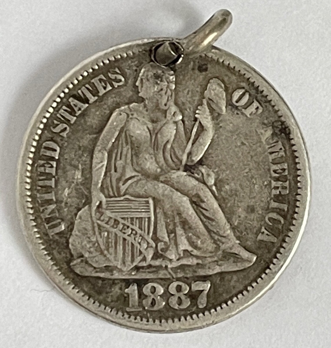 ANTIQUE ENGRAVED INITIALS 1887 SEATED LIBERTY DIME LOVE TOKEN | eBay