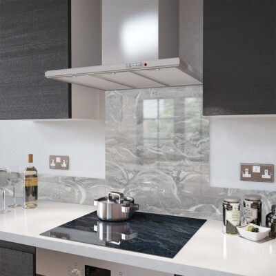Premier Range ''24 - Abstract Grey Granite'' Glas Spritzschutz