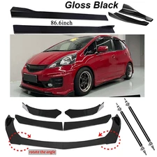 Front Bumper Lip Spoiler Splitter 86.6" Side Skirt Rear Lip For Honda Fit Y