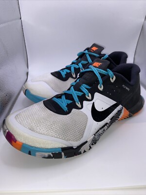 Women's NIKE METCON 821913 102 Black White Crossfit Training Shoes Size  EUC