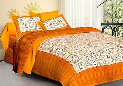 Pure Cotton Handmade Double Bed Sheet With 2 Pillow Cover Best For Occasion Gift 