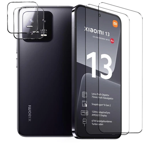 Schutzfolie für Xiaomi 13 Display Schutzglas 2x Kamera Folie Glas