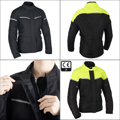 Oxford Spartan Damen Motorrad Motorrad wasserdichte lange Textiljacke schwarz