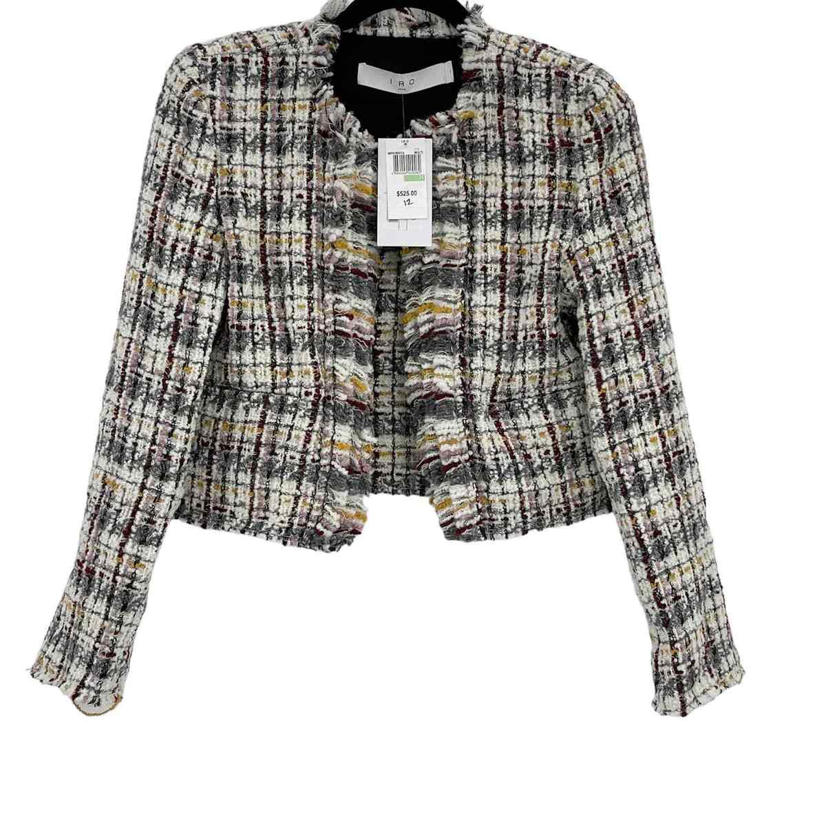IRO Classic Plaid Msita Tweed Jacket open front Multicolor IRO Classic Plaid Msita Tweed Jacket open front Multicolor