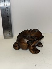 3  Wood Frog Guiro Rasp Percussion Instrument Tone Block Wood Carved - No Stick