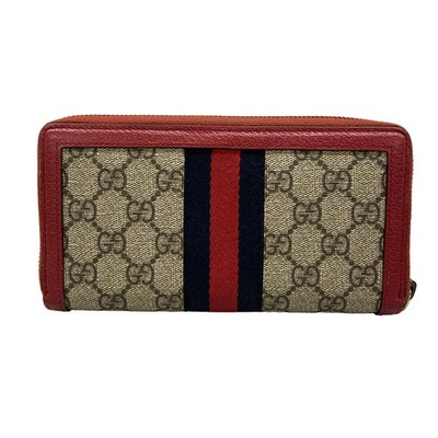 GUCCI Queen Margaret 476069 Dark Brown Red Multi PVC Leather Long