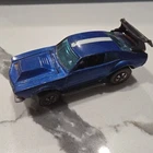 Vtg 1969 Mighty Maverick Hot Wheels Car | blue and White Blk Int. Mattel