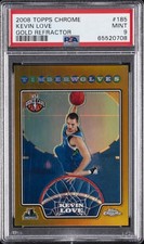 2008 TOPPS CHROME GOLD REFRACTOR #185 KEVIN LOVE ROOKIE RC 44/50 PSA 9