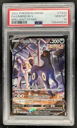 2022 Pokemon SWSH Brilliant Stars Umbreon V Trainer Gallery #TG22/TG30 PSA 10