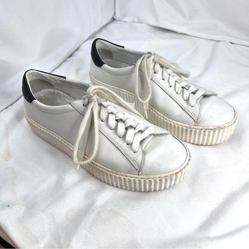 M. GEMI The Palestra Due Women’s White Sneaker Size 37.5/ 7.5 Made in Italy - Afbeelding 3 van 8