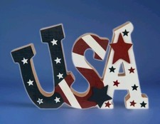 4th of July Patriotic USA Free-Standing Sign