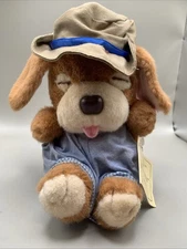 Sleeping Dog Plush Brown Hat Bandana Stuffed Toy Creative Concepts Unlimited