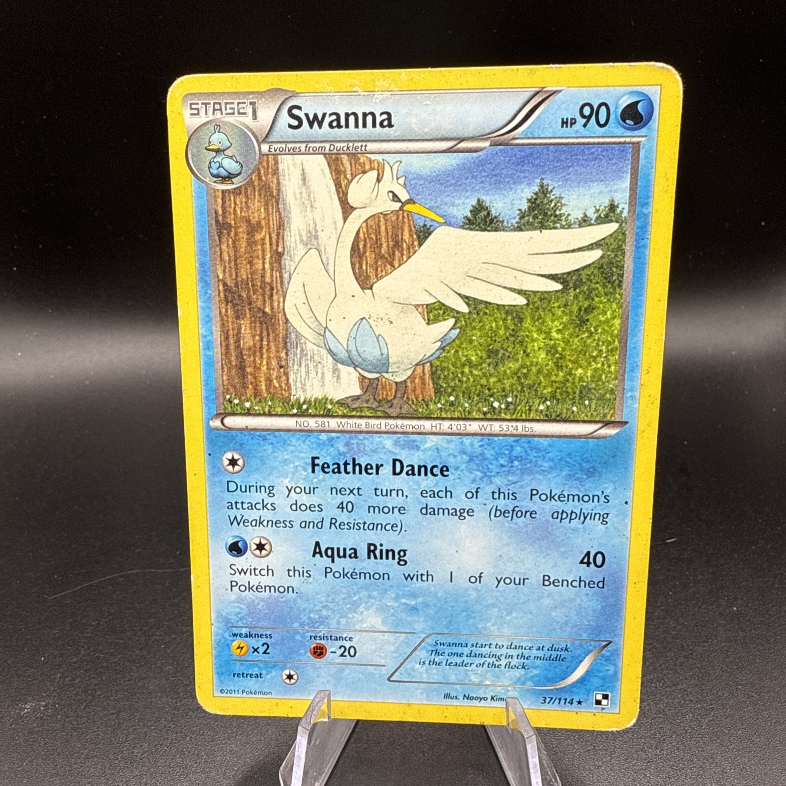 Swanna 37/114 BW Black & White Base NM 