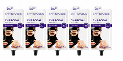 Skin Republic Charcoal Peel-Off Maske 5er Set | Aktivkohle | Mitesser | Poren